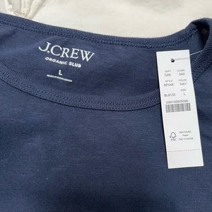 JCrew NWT organic slub cotton tee in navy size large slim fit